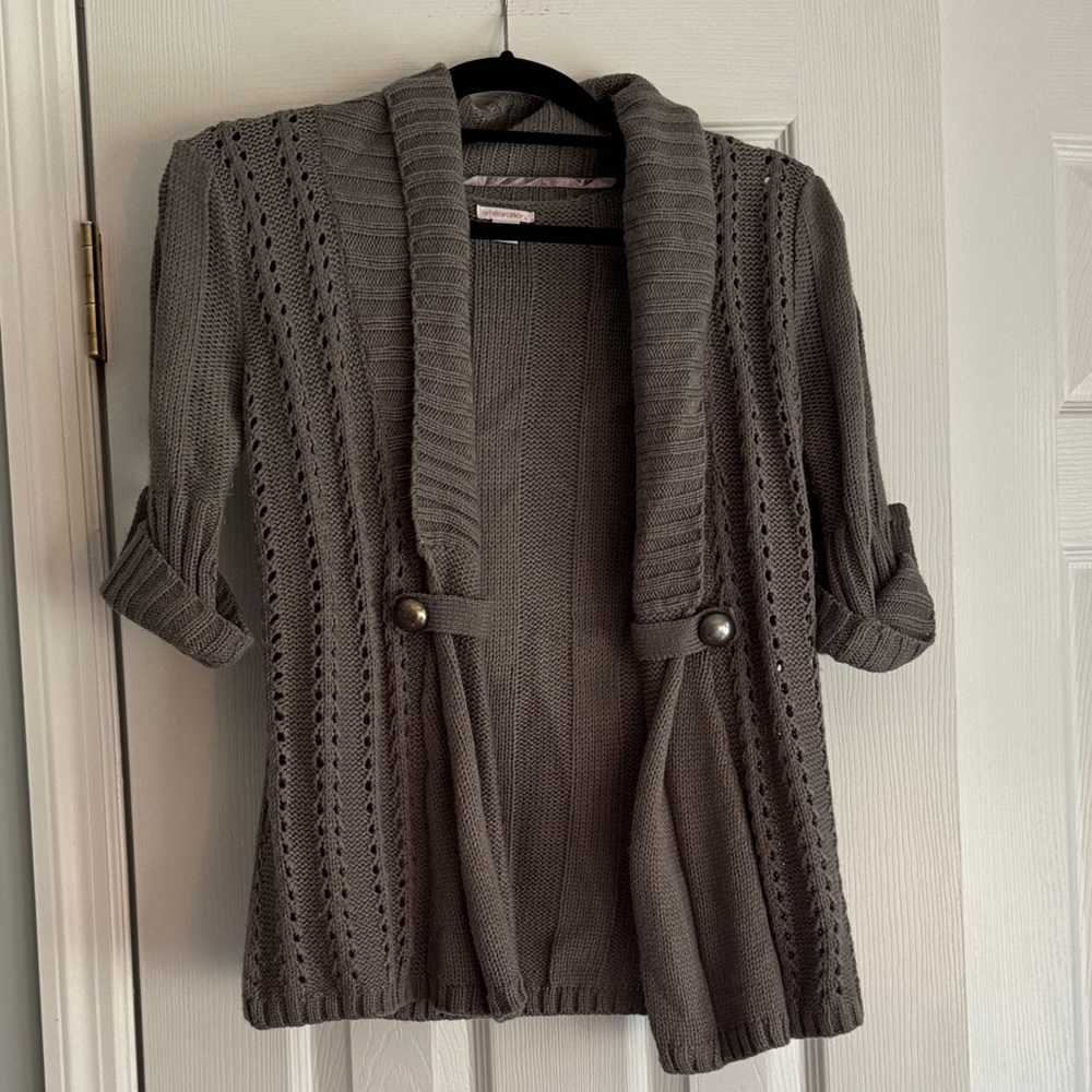 Xhilaration Charcoal Open-Front Cardigan